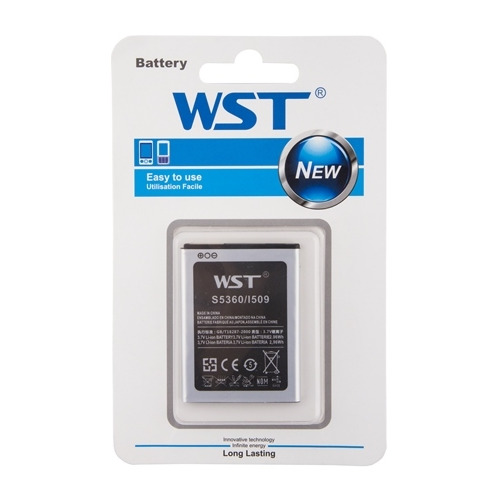 Аккумулятор для Samsung S5360/S5300/S5302/B5512/B5510/S3332/S5301/S5303 (EB454357VU), WST, 1200 mAh
Аккумулятор для Samsung S5360/S5300/S5302/B5512/B5510/S3332/S5301/S5303 (EB454357VU), WST, 1200 mAh
