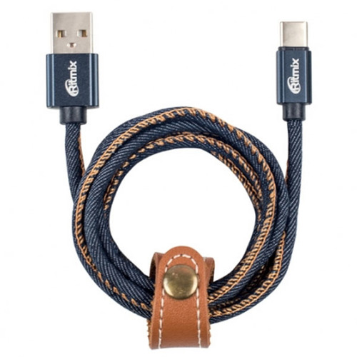 USB кабель Ritmix RCC-437 Type-C 1m Blue Jeans фото 