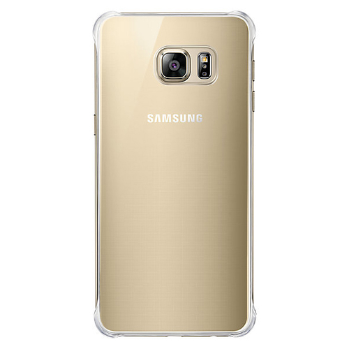 Накладка пластиковая на Samsung Clear Galaxy S6 Edge+ EF-QG928MFEGRU Gold фото 