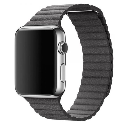 Ремешок для фитнес-браслета Apple Watch 42 mm Leather Grey Ornament 2 фото 