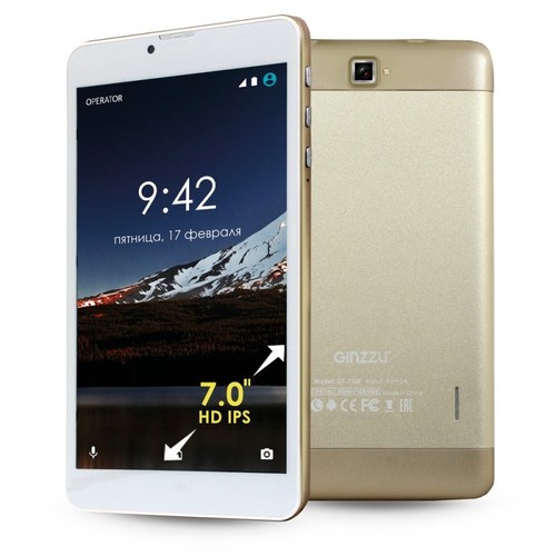 Планшет Ginzzu GT-7105 3G (SC7731G/7"/1Gb/8Gb) Gold фото 