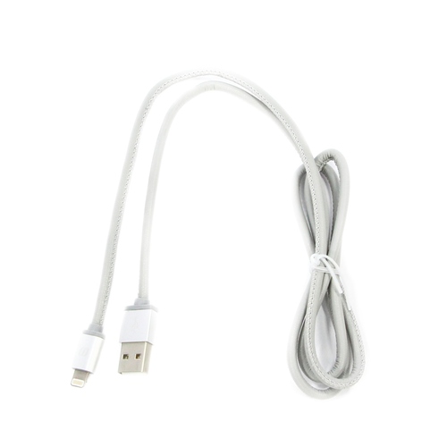 

USB кабель Mango Device MFI Apple 8-pin 1м нат.кожа Grey