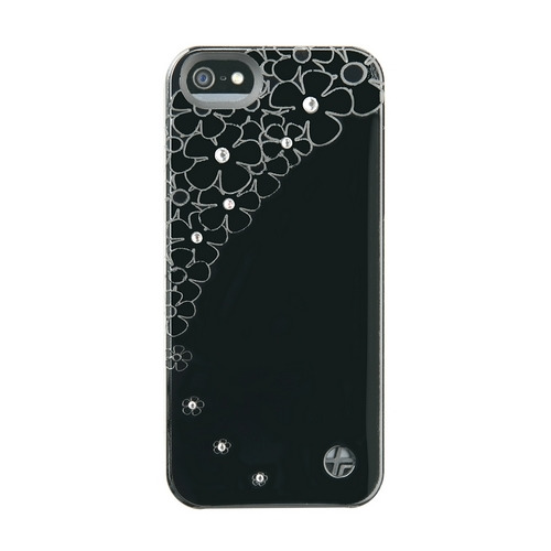 Накладка пластиковая Trexta iPhone 5/5S Crystal Flower Black фото 