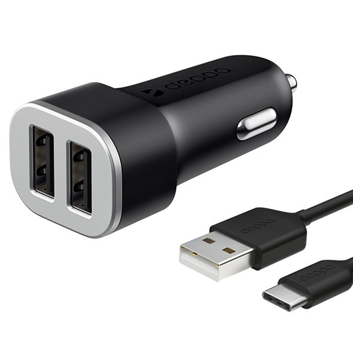 АЗУ Deppa Ultra 2USB + кабель micro USB 2.4A Black фото 