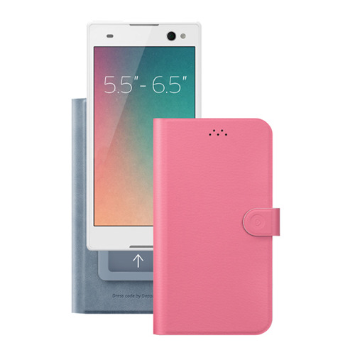 

Чехол - книжка Deppa Wallet Cover/Slide L универсальный (5.5"-6.5") Pink