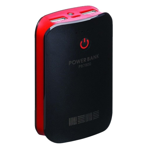 Внешний аккумулятор InterStep PB 7800 mAh 2USB/2A Li-Ion Black/Red фото 
