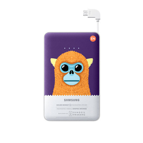 Внешний аккумулятор Samsung 11300 mAh EB-PN915 Animal Battery Pack Violet Monkey фото 