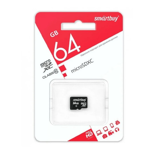карта памяти SmartBuy microSD 64Gb (class 10) SB64GBSDCL10-01LE фото 