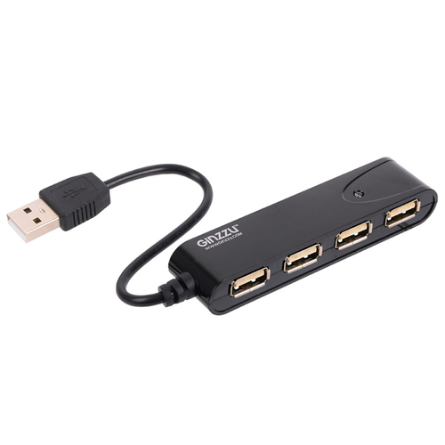 USB HUB Ginzzu GR-424UB USB 2.0 (4 порта) Black фото 