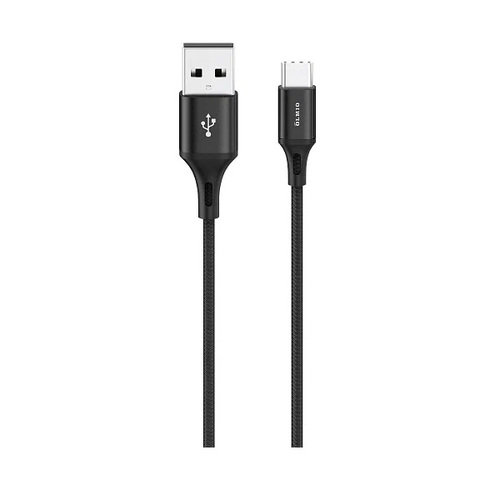 USB кабель OLMIO Basiс USB 2.0 - Type-C 1.2м 2.1A текстильная оплетка Black фото 