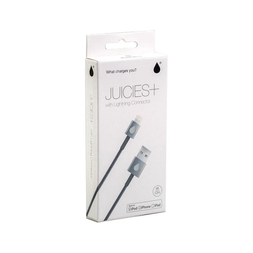 

USB кабель Juicies Apple 8-pin 1м (MFI) тканевая оплётка Black