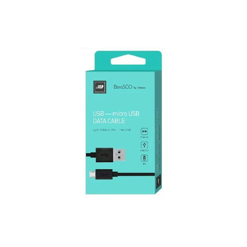 USB кабель BoraSCO microUSB 2м Black фото 