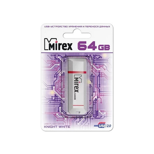 USB накопитель Mirex KNIGHT (64Gb) White фото 