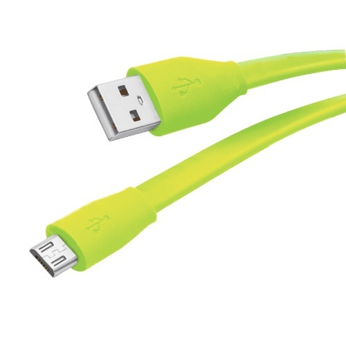 USB кабель Partner micro USB 1m 2.1A (плоский) Green фото 