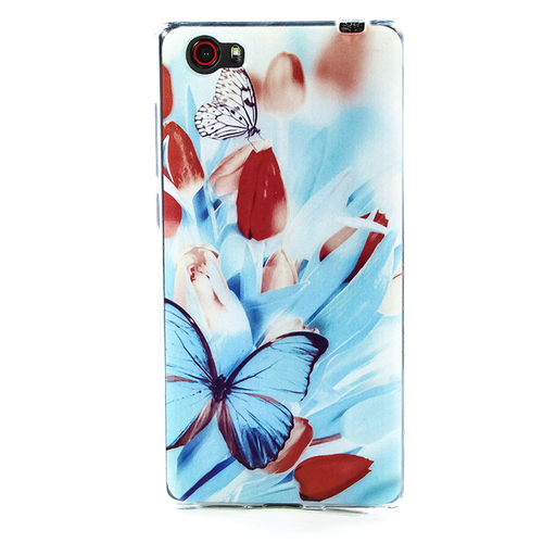 

Накладка силиконовая Goodcase Senseit A109 Бабочки в тюльпанах