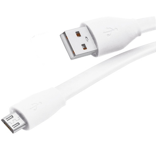 USB кабель Partner micro USB 1m 2.1A (плоский) White фото 