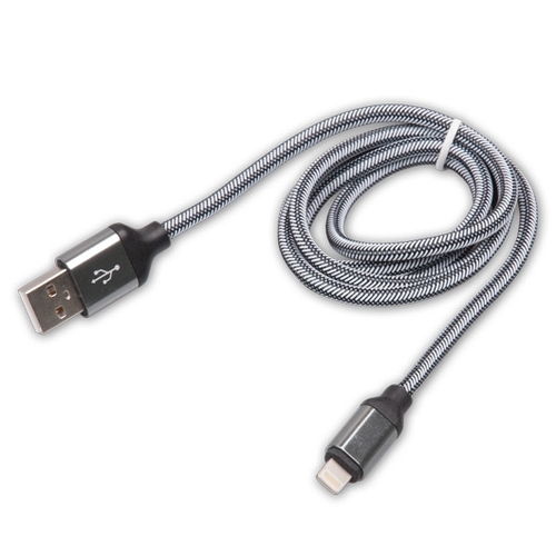 USB кабель Ritmix RCC-421 8-pin 1m нейлон.оплетка Grey фото 