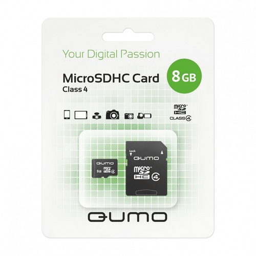 Карта памяти на 8 Гб Qumo microSD (class 4) фото 