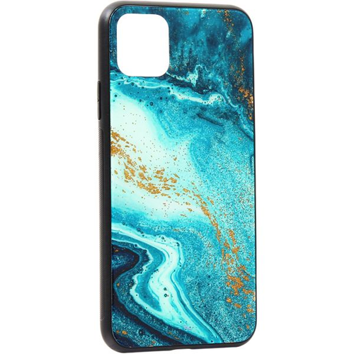 Накладка силиконовая Deppa Glass Case iPhone 11 Pro Max Голубой Агат фото 