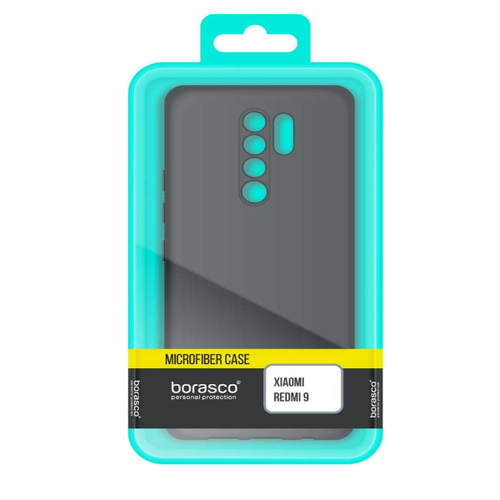 Накладка силиконовая BoraSCO Microfiber Case Xiaomi Redmi 9 Black фото 