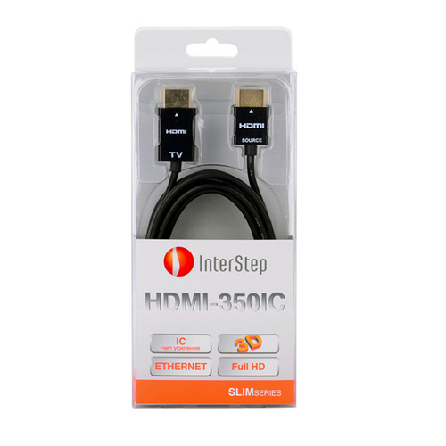 

Кабель InterStep HDMI-550IC тип A-A SLIM серия с чипом 5m Black