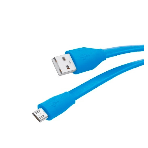 USB кабель Partner micro USB 1m 2.1A (плоский) Blue фото 