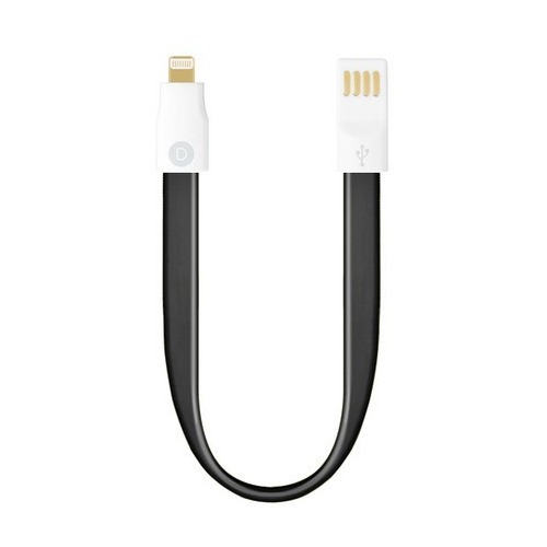 USB кабель Deppa  Apple 8-pin плоский, магнит 0.23м Black фото 