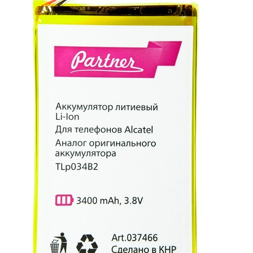 

Аккумулятор для Alcatel 7050Y/8020D/8020X/A995L (TLp034B2), Partner, 3400 mAh