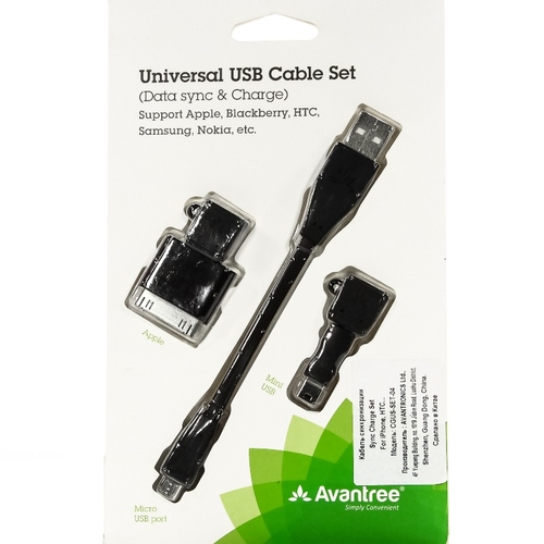 USB кабель Goodcom microUSB Sync Charge Set (+miniUSB+30pin) фото 