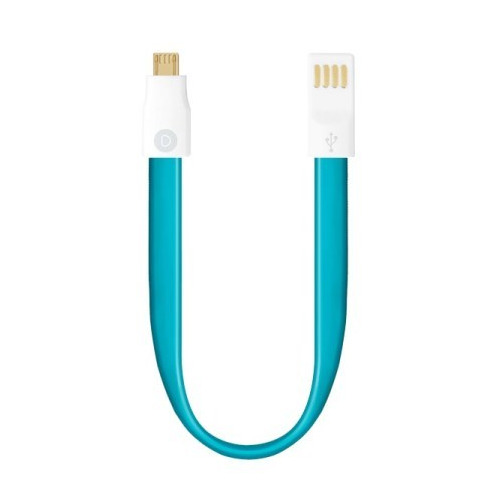 USB кабель Deppa microUSB плоский, магнит 0.23м Blue фото 