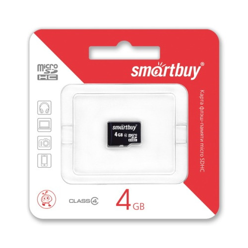 карта памяти SmartBuy microSD 4Gb (class 4) фото 