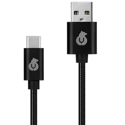USB кабель uBear Type-C в стальной оплетке Black фото 