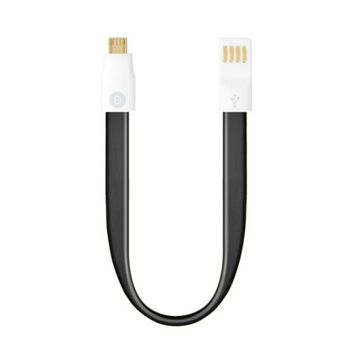 USB кабель Deppa microUSB плоский, магнит 0.23м Black фото 