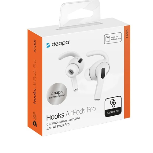 Амбушюры Deppa Hooks для AirPods Pro Silicone White фото 