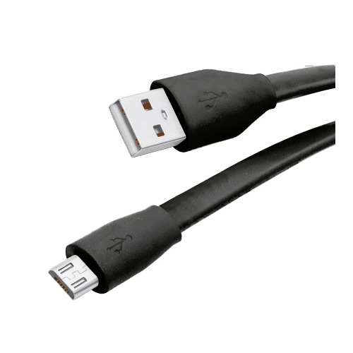 USB кабель Partner micro USB 1m 2.1A (плоский) Black фото 