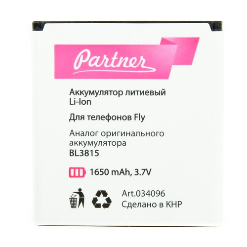 

Аккумулятор для Fly IQ4407 Era Nano 7 (BL3815), Partner, 1650 mAh