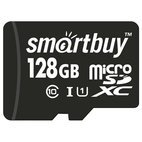 карта памяти Smartbuy microSD 128Gb (class 10) + sd адаптер (SB128GBSDCL10-01) фото 