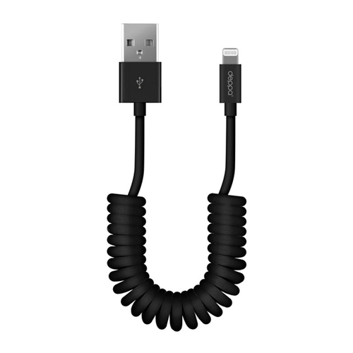 USB кабель Deppa MFI Apple 8-pin 1.5м витой Black (чип Apple) фото 