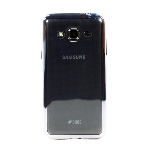 Накладка силиконовая skinBox chrome Samsung Galaxy J3 (2016) Dark Silver фото 