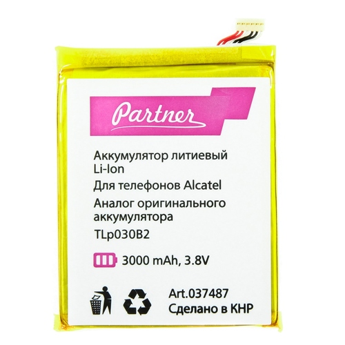 

Аккумулятор для Alcatel 7045Y POP S7 (TLp030B2), Partner, 3000 mAh