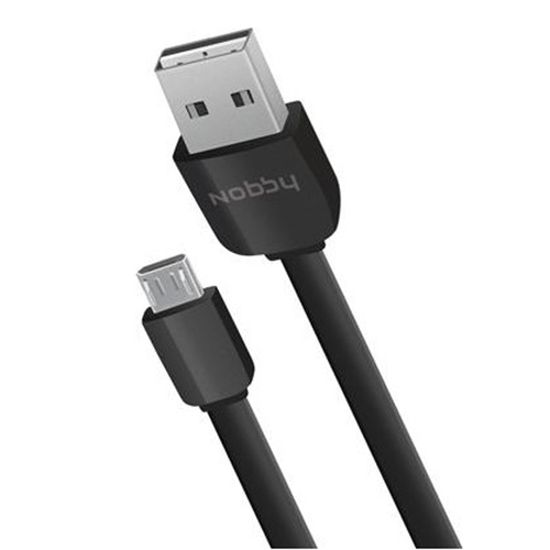 USB кабель Nobby Comfort micro USB 1m двухсторонний Black фото 