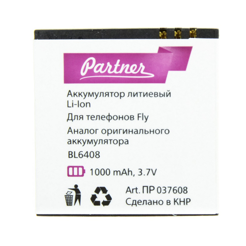 

Аккумулятор для Fly IQ239 Era Nano 2 (BL6408/BL6048), Partner, 1000 mAh