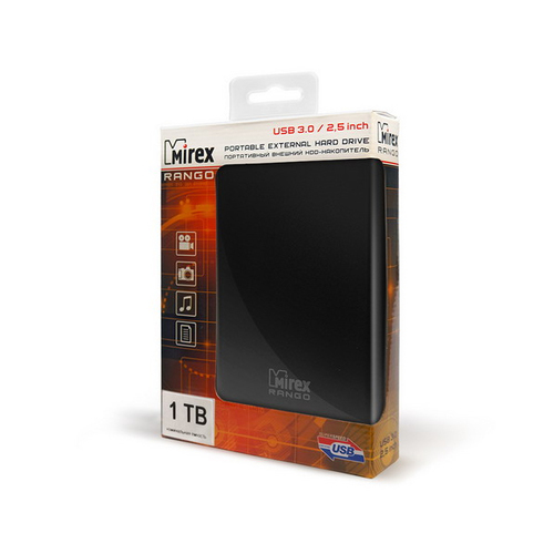 Внешний жесткий диск Mirex RANGO DARK USB 3.0 1Tb 2.5" Black фото 