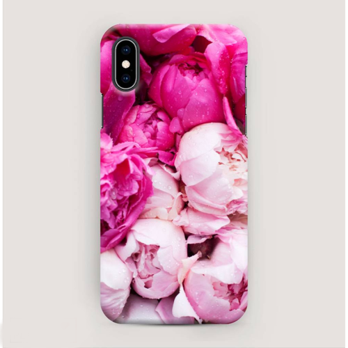 Накладка силиконовая BoraSCO ArtWorks iPhone X Розовые пионы фото 