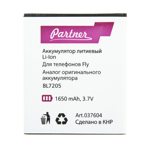 

Аккумулятор для FLY IQ4409 Quad ERA Nano 8 (BL7205), Partner, 1650 mAh