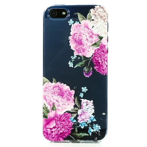 Накладка силиконовая BoraSCO ArtWorks iPhone 5/5S Розовые пионы фото 