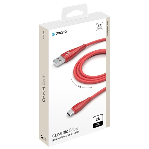 USB кабель Deppa Ceramic Type-C 1м Red фото 