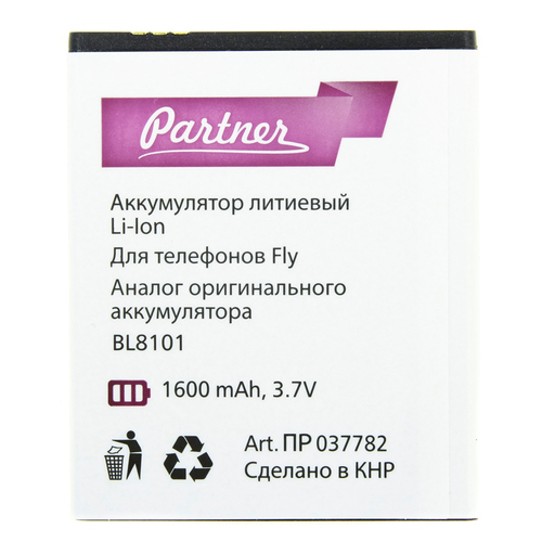 

Аккумулятор для Fly IQ445 Octa EGO Art 2 (BL8101), Partner, 1600 mAh