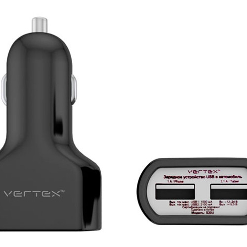 АЗУ Vertex Slim Line 2 USB + кабель Samsung Galaxy Tab 2.1A+1A фото 