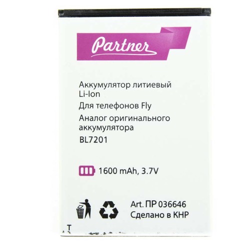 

Аккумулятор для Fly IQ445 Genius, Explay A400 (BL7201), Partner, 1600mAh